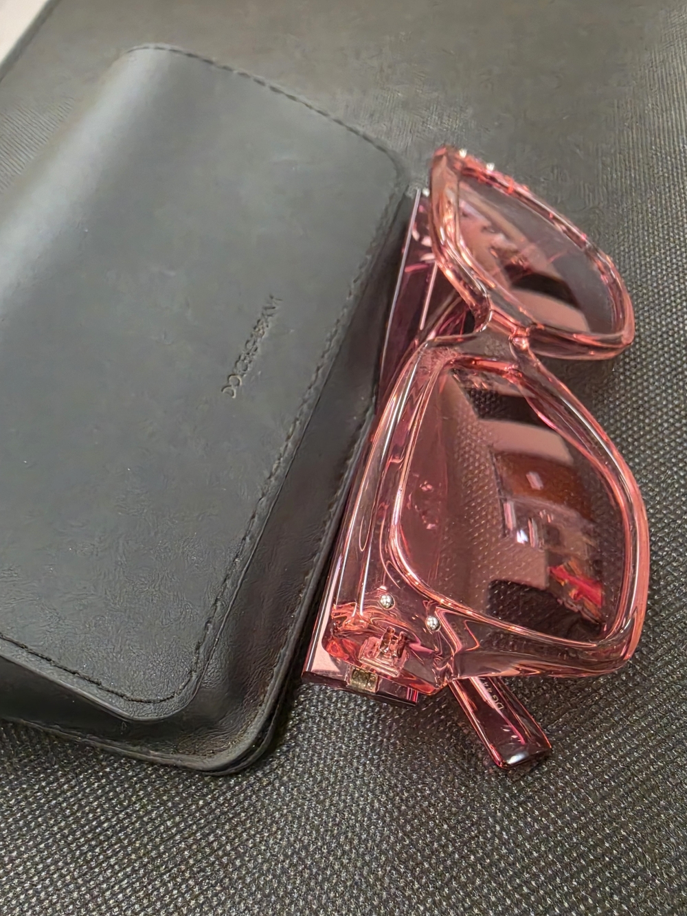 Dolce & Gabbana Pink Transparent Frame Sunglasses